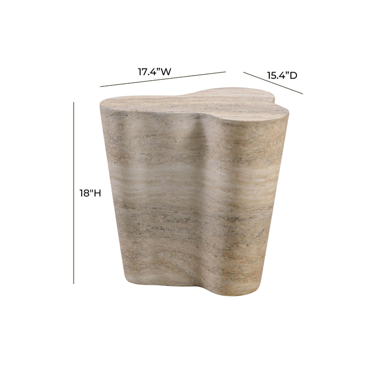 Slab Faux Travertine Short Side Table