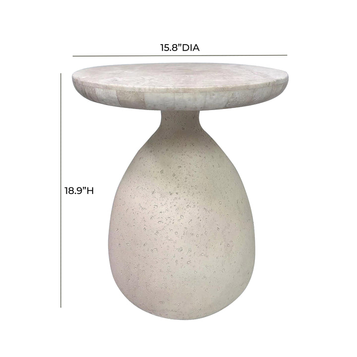 Gina Cream Travertine Side Table