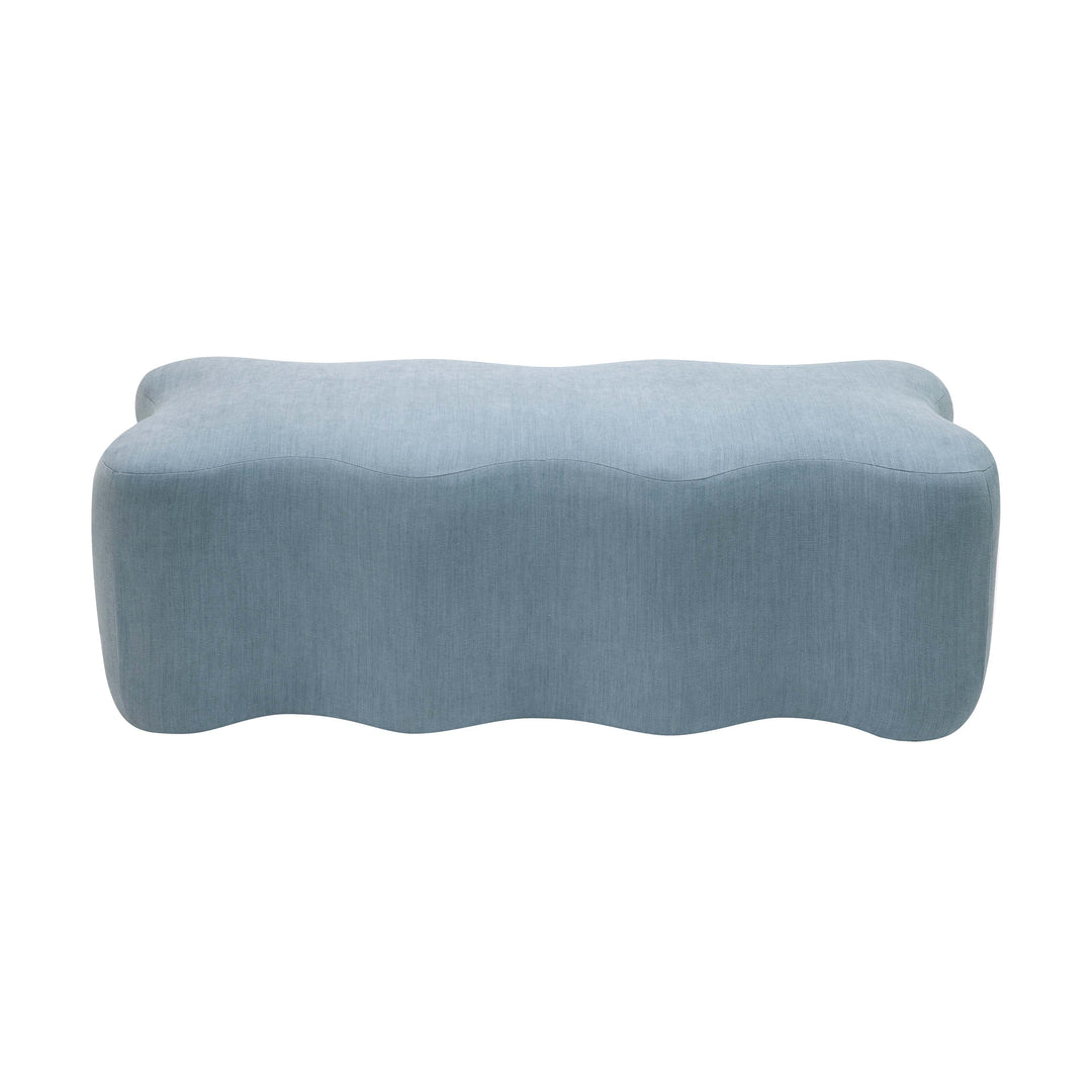 Archie Upholstered Bench in Faded Blue Linen