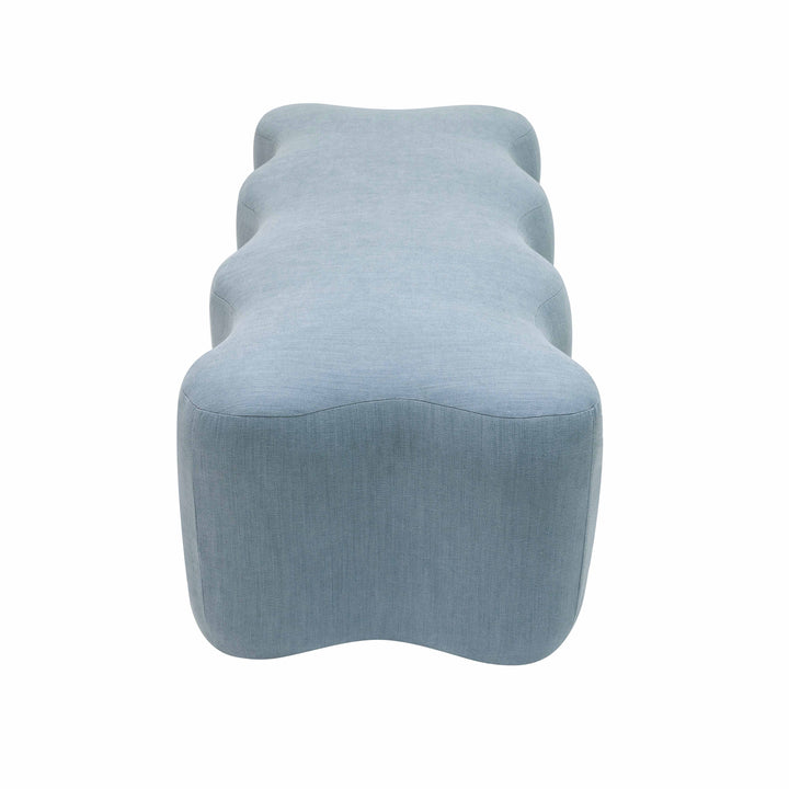 Archie Upholstered Bench in Faded Blue Linen