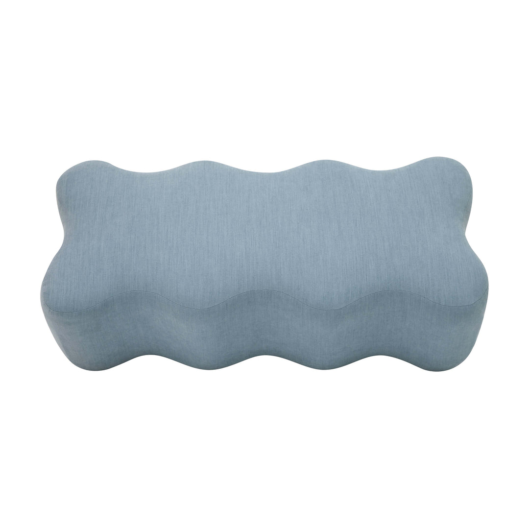 Archie Upholstered Bench in Faded Blue Linen