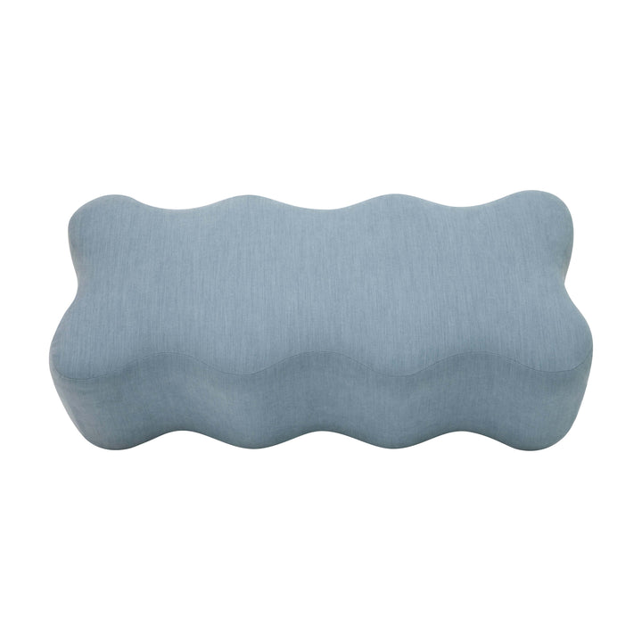 Archie Upholstered Bench in Faded Blue Linen