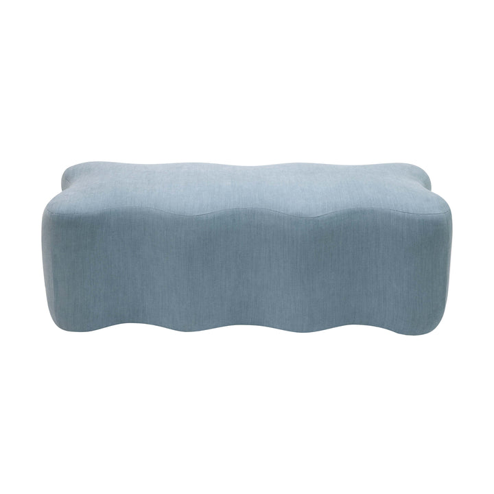 Archie Upholstered Bench in Faded Blue Linen