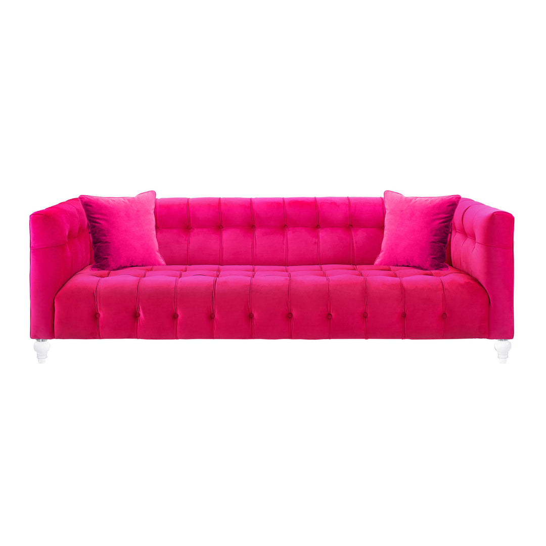 Bea Hot Pink Velvet Sofa