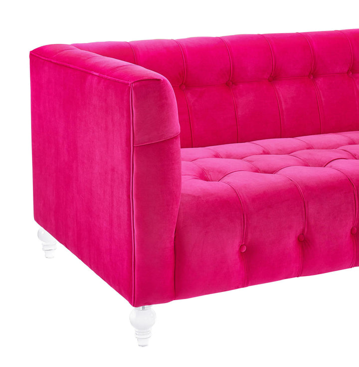 Bea Hot Pink Velvet Sofa