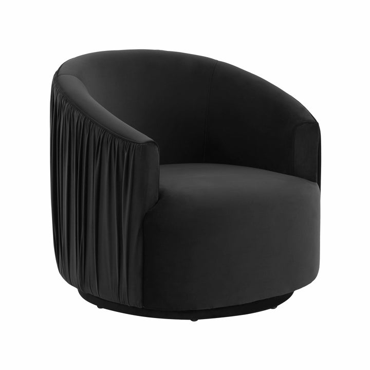 London Black Pleated Swivel Chair