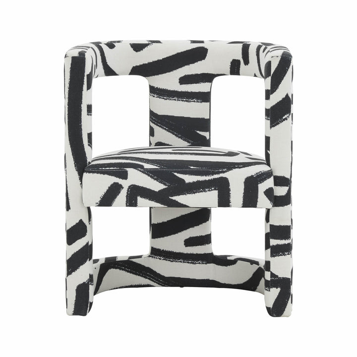 Ada Chair in Black Brushstroke Pattern