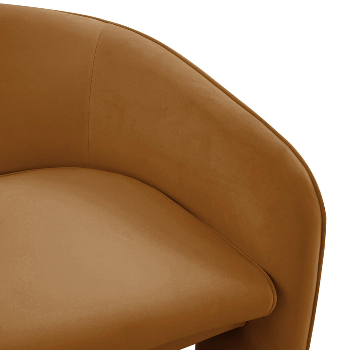 Marla Cognac Velvet Accent Chair