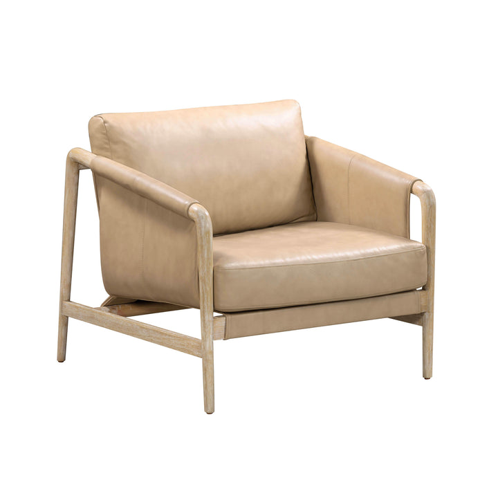 Chakka Tan Genuine Leather Accent Chair - UK