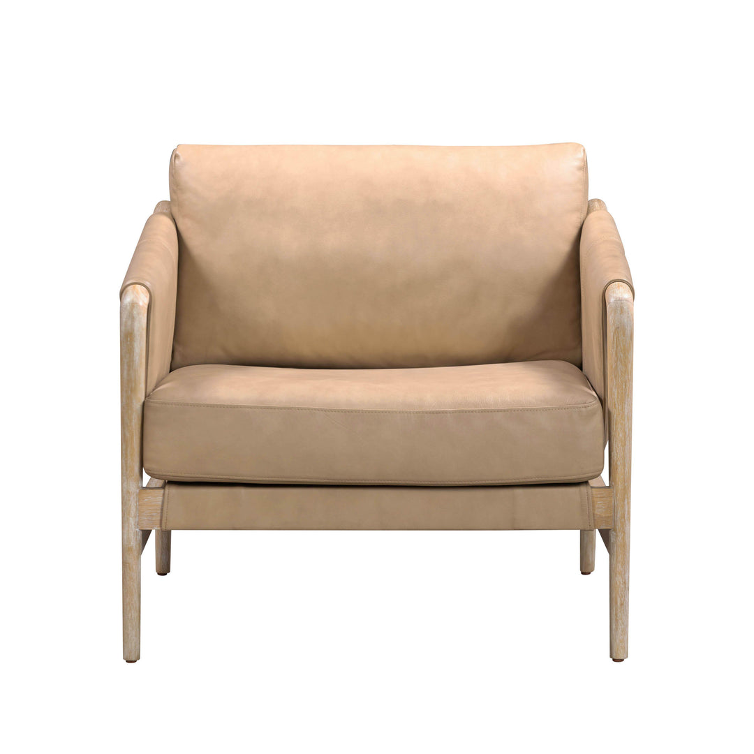 Chakka Tan Genuine Leather Accent Chair - UK