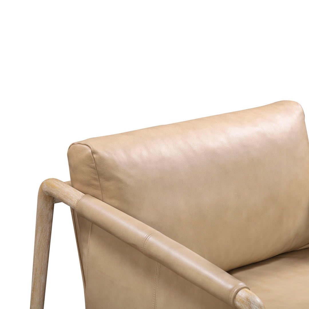 Chakka Tan Genuine Leather Accent Chair - UK