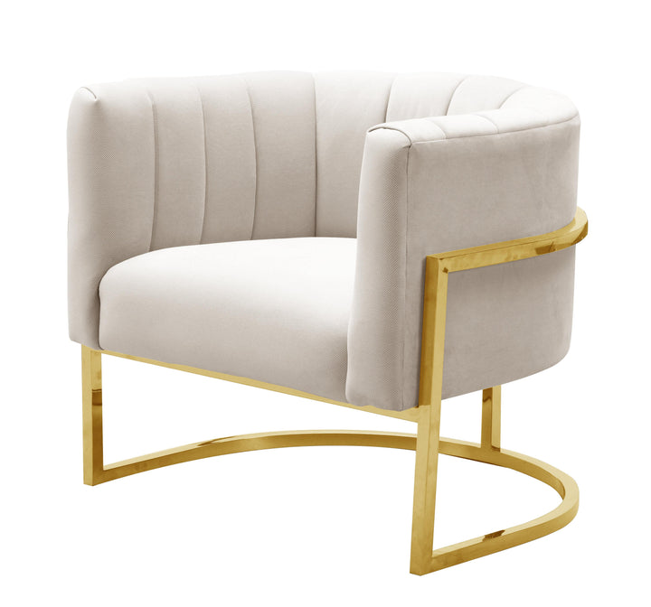 Magnolia Spotted Cream Chair with Gold