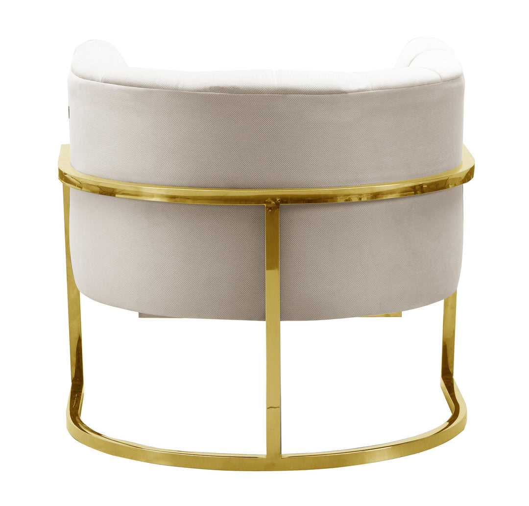 Magnolia Spotted Cream Chair with Gold