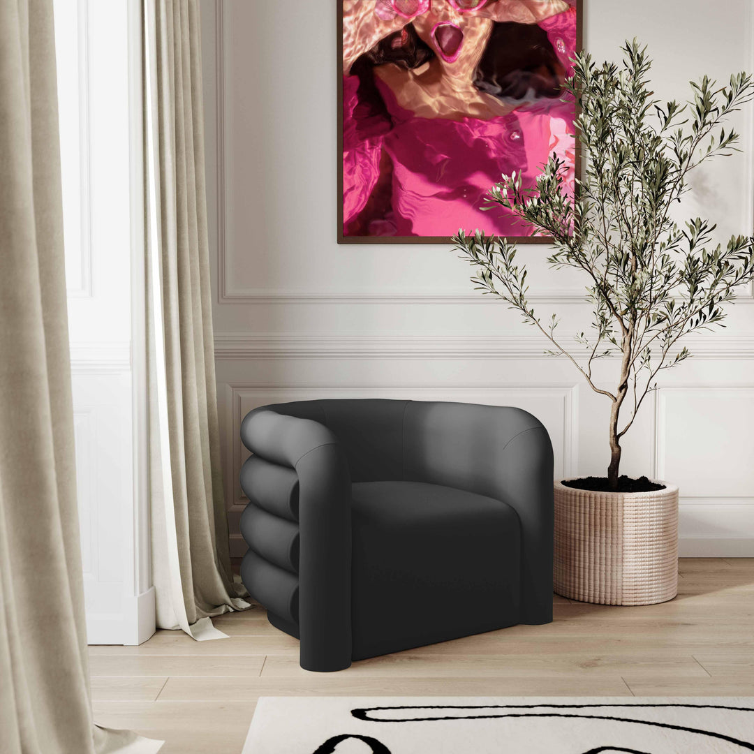 Curves Black Velvet Lounge Chair