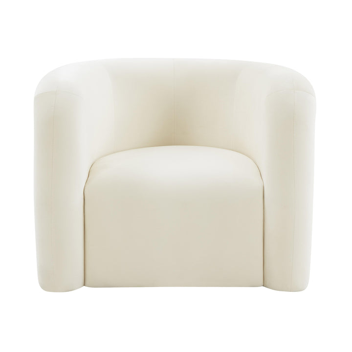 Curves Cream Velvet Lounge Chair