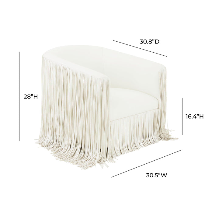 Shag Me Ivory Vegan Leather Swivel Chair