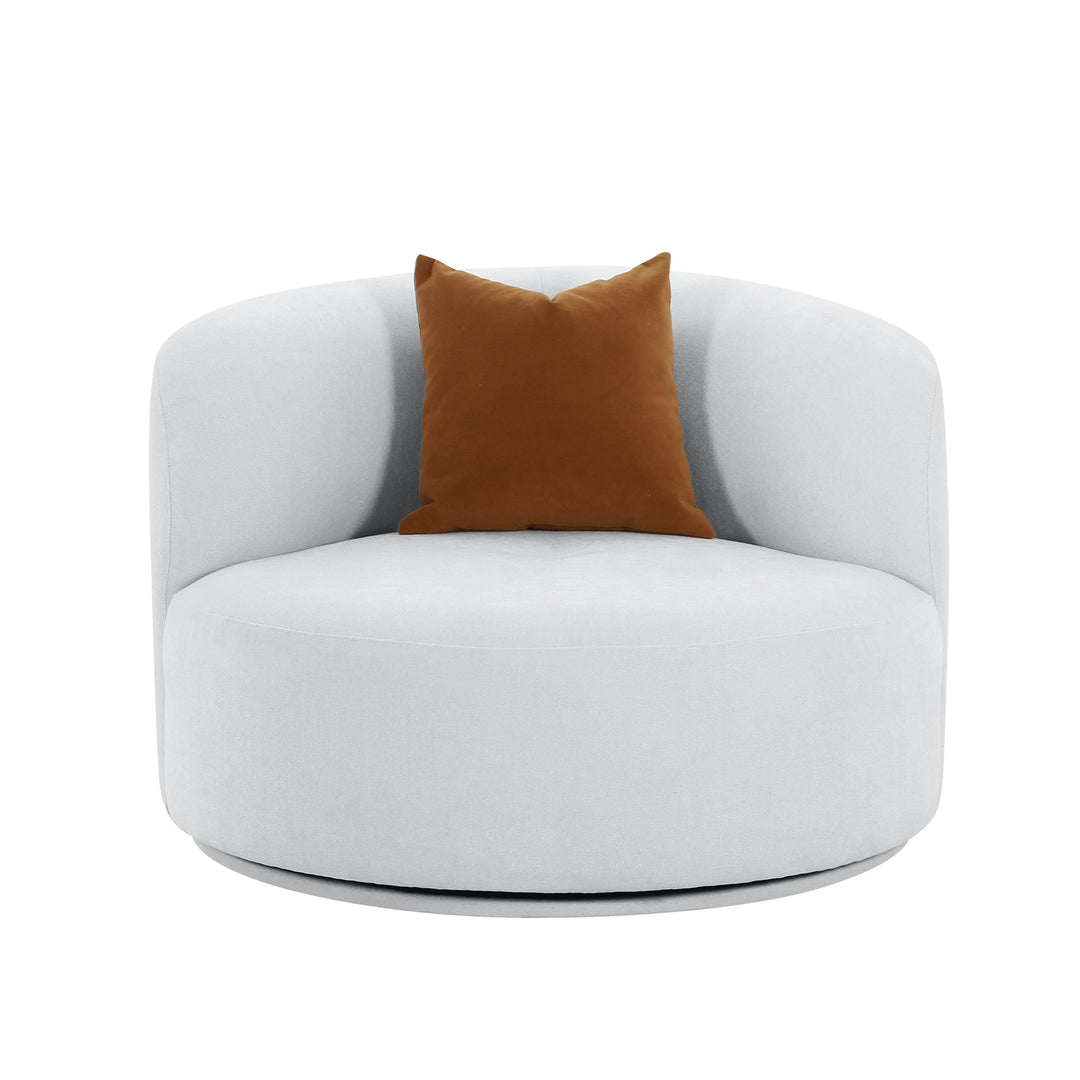 Fickle Grey Velvet Swivel Chair