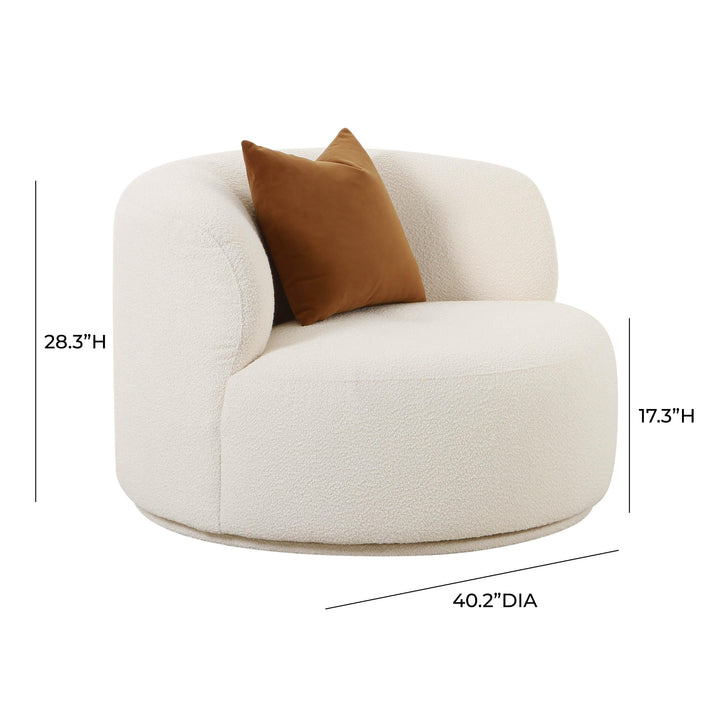 Fickle Cream Boucle Swivel Chair