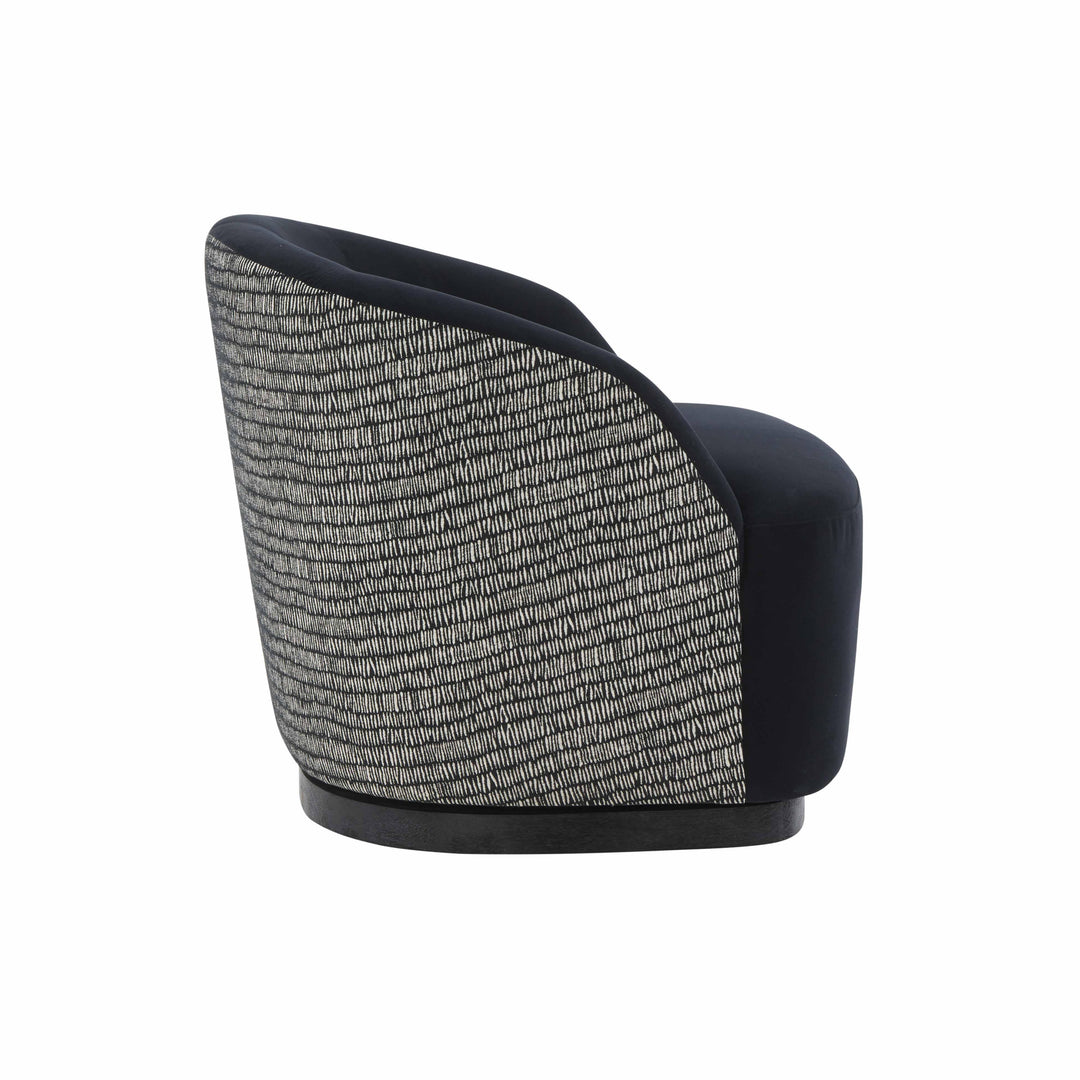 Reese Black Velvet Swivel Chair