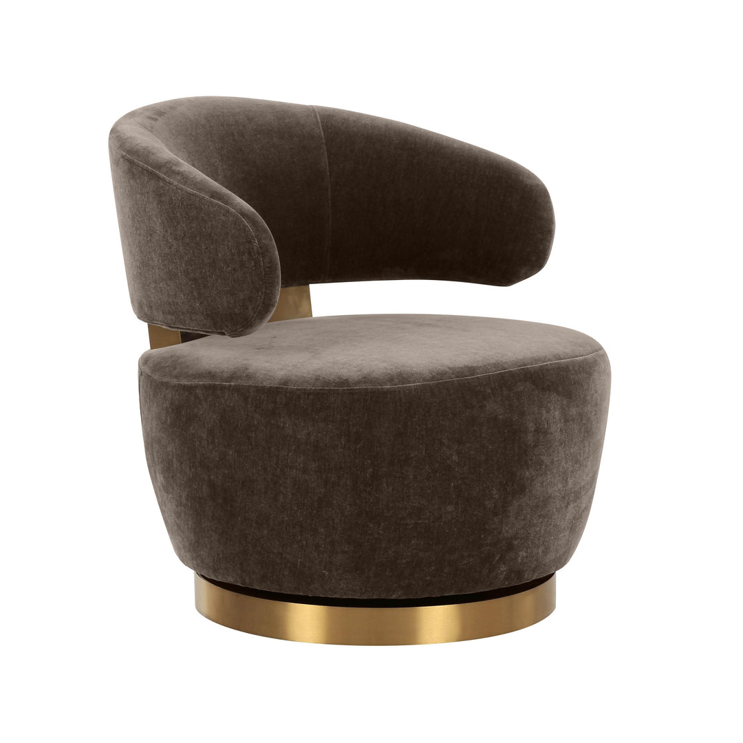 Austin Chocolate Brown Recycled Fabric Swivel Chair