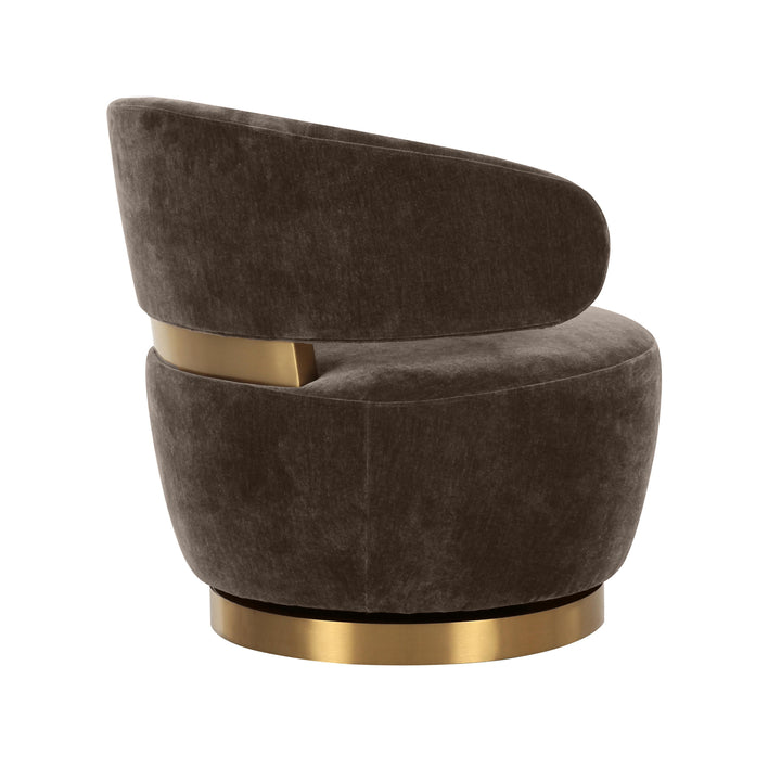 Austin Chocolate Brown Recycled Fabric Swivel Chair