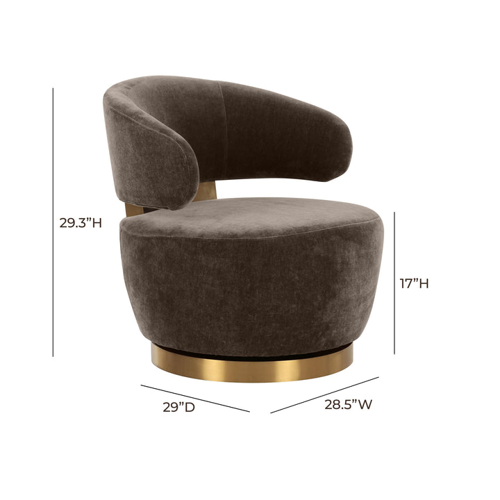 Austin Chocolate Brown Recycled Fabric Swivel Chair