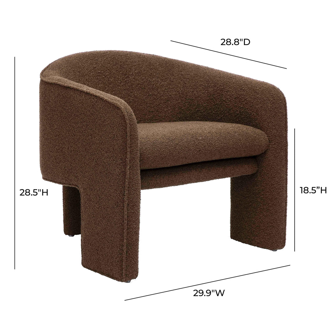 Marla Chocolate Brown Boucle Accent Chair